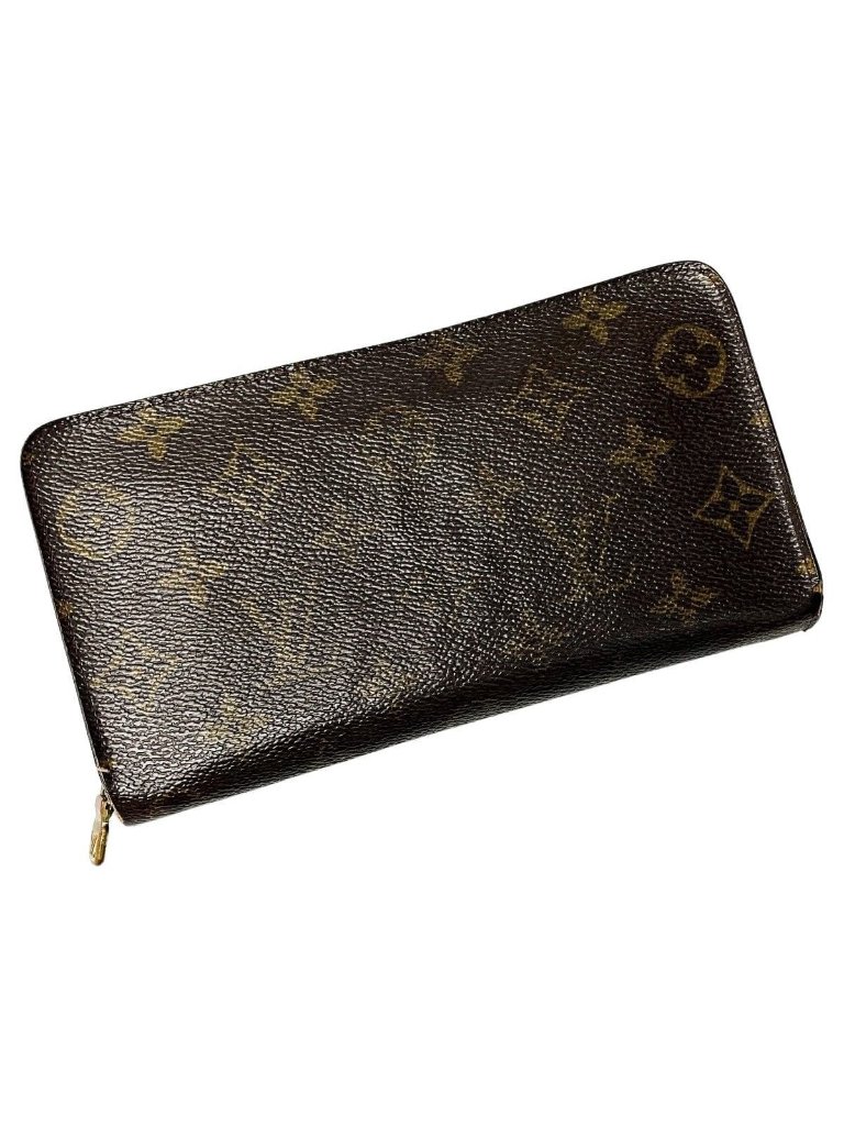 Louis Vuitton Monogram Porto Monet Zip Brown Long Wallet